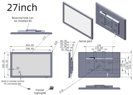 27 pollici All In One Computer Touchscreen Android Embedded Industrial Panel Display Monitor PC
